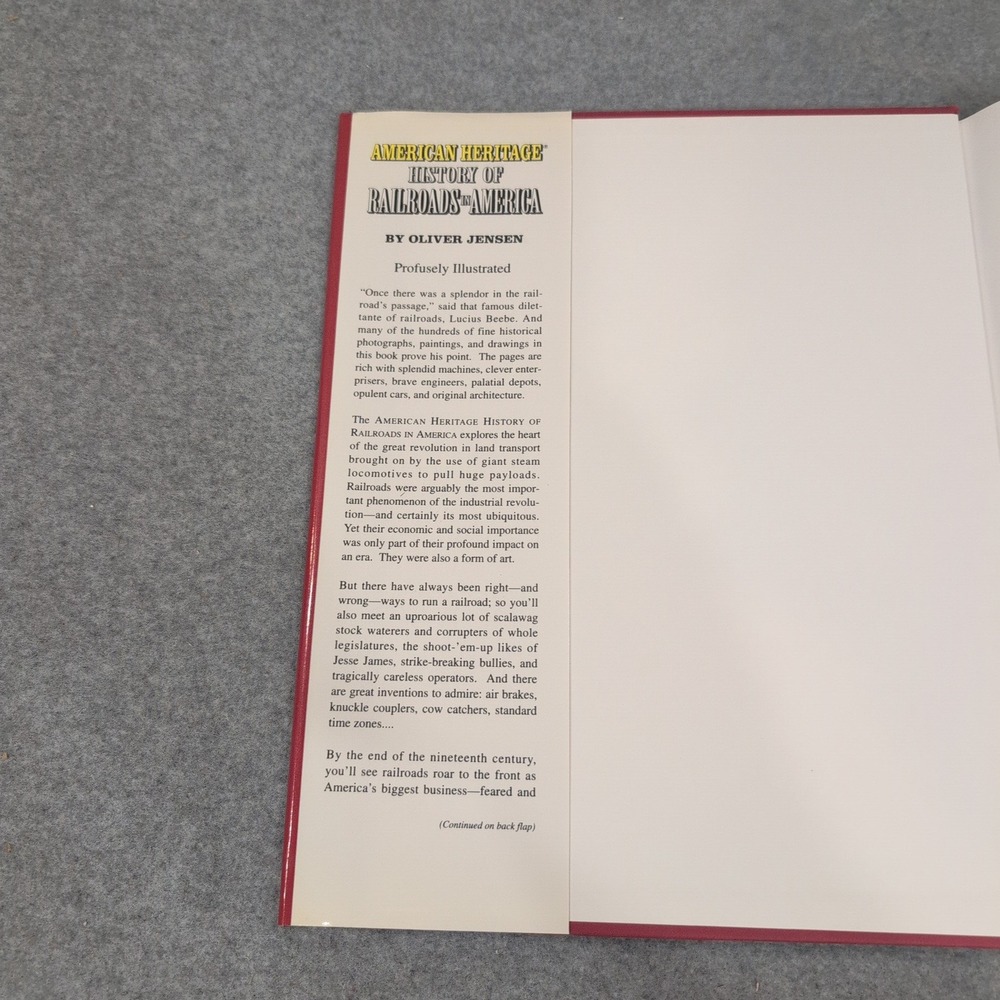 American Heritage History of Railroads in America Oliver Jensen Hardcover Book - Picture 3 of 4